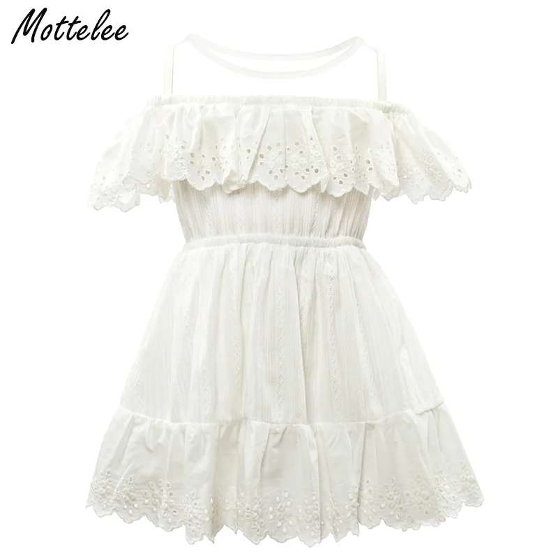 

Mottelee Girls Dress Mesh Baby Dresses White Princess Lace Dress Children Party Frocks Ruffles Kids Beach Clothing for Girl