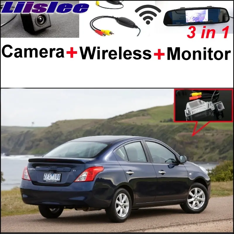 

Liislee 3 in1 Special Rear View Camera + Wireless Receiver + Mirror Monitor Easy Back Parking System For Nissan Almera Genuine