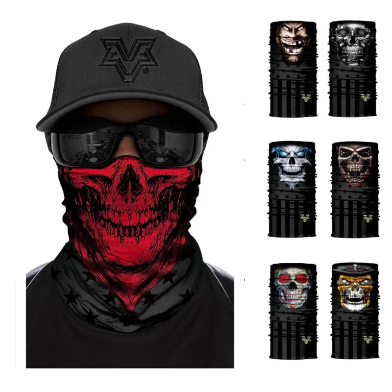 

Sugar Skull Stylish Joker Face Mask Anime Cycling Ski Headwear Neck Gaiter Bandanas Sun Windproof Magic Scarf Seamless Balaclava