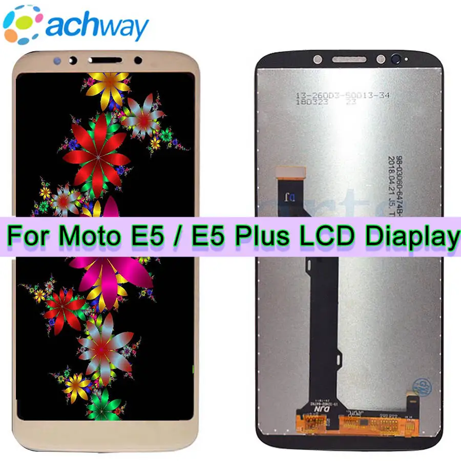 

100% Test 6.0"Display For Motorola MOTO E5 Plus LCD XT1924 LCD Touch Screen Digitizer Assembly 5.0"For MOTO E5 LCD XT1922 Screen