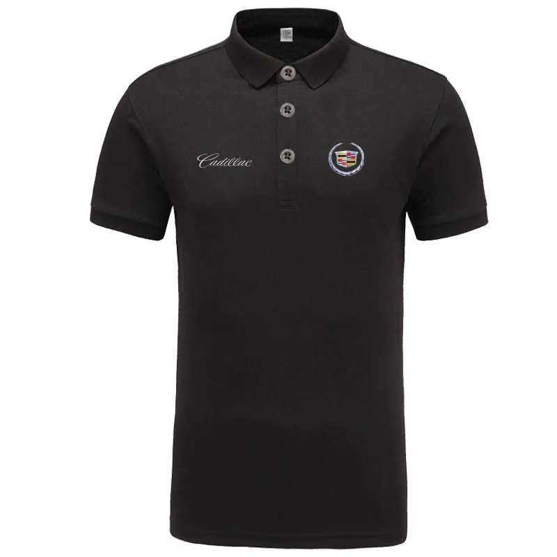 

New classic Cadillac logo Polo shirt men brand-clothing casual solid summer Polos cotton