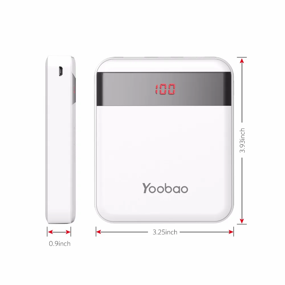 Yoobao m4pro 10000 мАч мини красочный мобильный Запасные Аккумуляторы для телефонов 2 Порты USB 2A Выход и 2A Вход светодиодный цифровой телефон Батарея Зарядное устройство