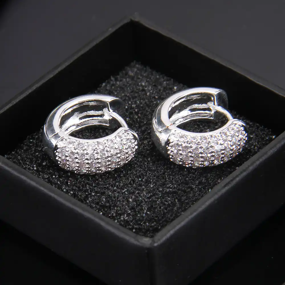 925 Серебряный Цирконий-проложить обруч креольские серьги, Европейский Bijoux самая Мода Glam ювелирные изделия Creolen Soul серьги для женщин