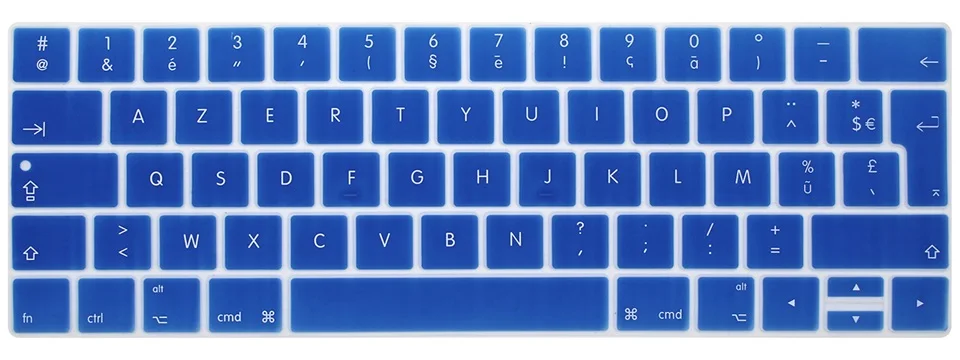 Clavier AZERTY раскладка силиконовая клавиатура чехол для нового Macbook Pro 13 15 с сенсорной панелью A1706 A1707 A1989 A1990 защита кожи - Цвет: Dark Blue