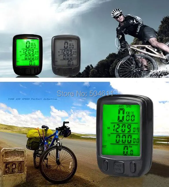 Livraison gratuite SunDing cyclisme accessoires LCD numérique étanche Noctilucent vélo vélo ordinateur compteur de vitesse 24 fonction