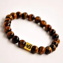 

Gold Plating 12 Zodiac Bracelet Yoga Constellation Horoscope Astrology Charms Beads Bracelet Elastic Tiger Eye Birthday Gift