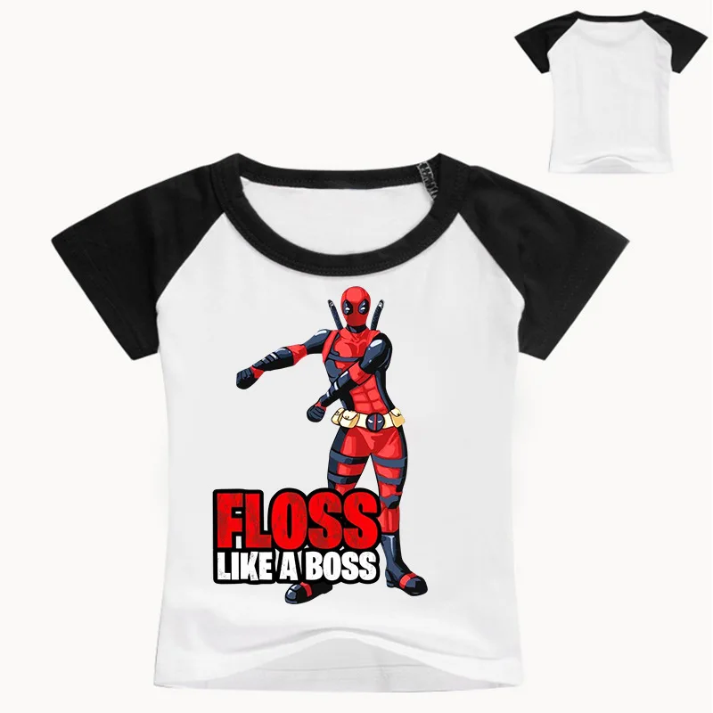 DLF/От 2 до 16 лет футболка с надписью «FLOSS LIKE A BOSS» футболка с героями мультфильмов для мальчиков футболка для маленьких девочек детская одежда футболки для подростков