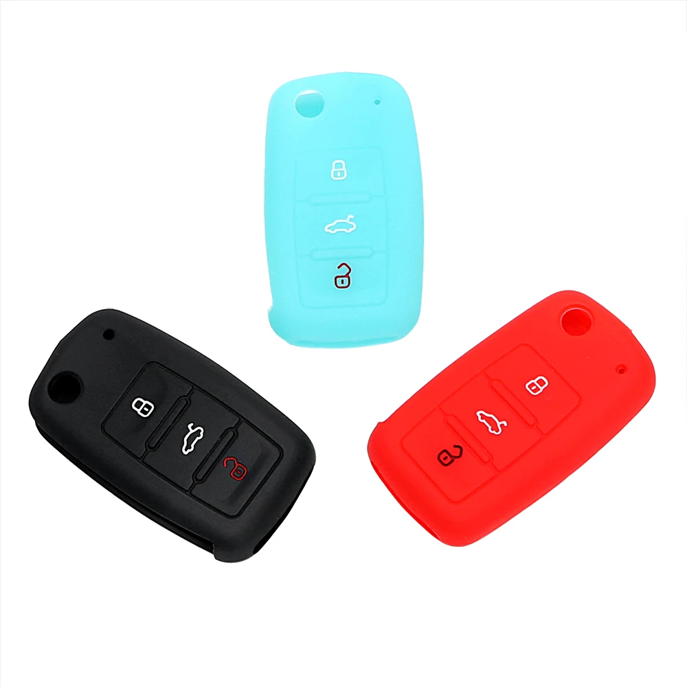 Car Key Bag Cover Silicone Key Case For Volkswagen Skoda Jetta Lavida Golf Polo Passat Automobiles Key Protective Case