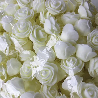 Экологически красивый 50 шт./пакет пенополиэтилен розы головок eva розы ручной работы DIY цветок для свадебного украшения дома - Цвет: milk white