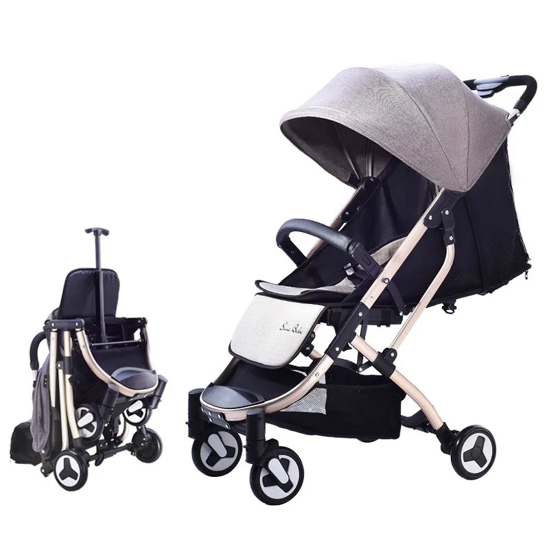 

Foldanle Newbrons Baby Stroller With Pull Rod Can Sit Can Lie Plane Lightweight Portable Travelling Pram Children Pushchair