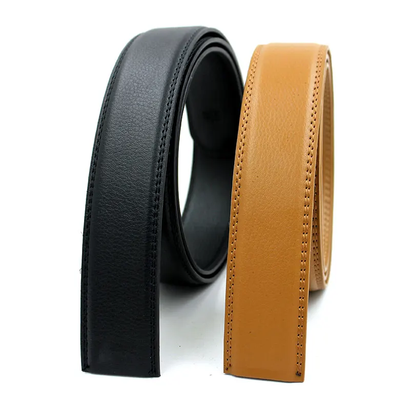 No Buckle 3.5cm Wide Real Genuine Leather Automatic Belts Body Strap Designer Belts Men High
