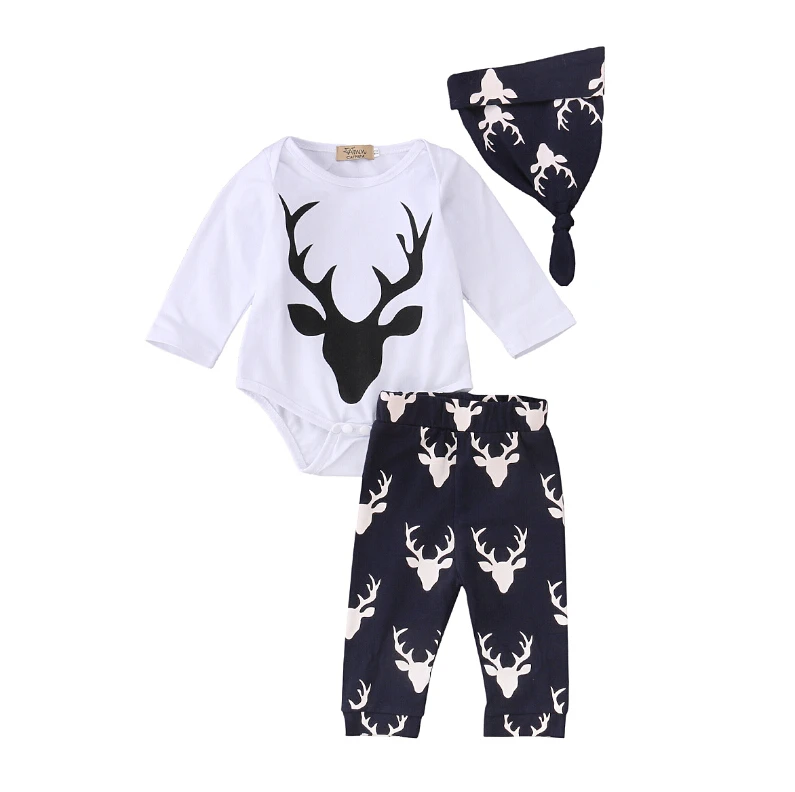 Animals 3pcs Outfits Set Newborn Infant Baby Girls Boys Clothes Set