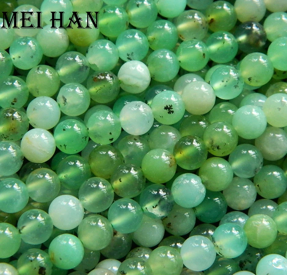Meihan(38 бусин/Набор/52 г) натуральный хризопраз 10+-0,2 мм Гладкие Круглые бусины для изготовления ювелирных изделий или подарка