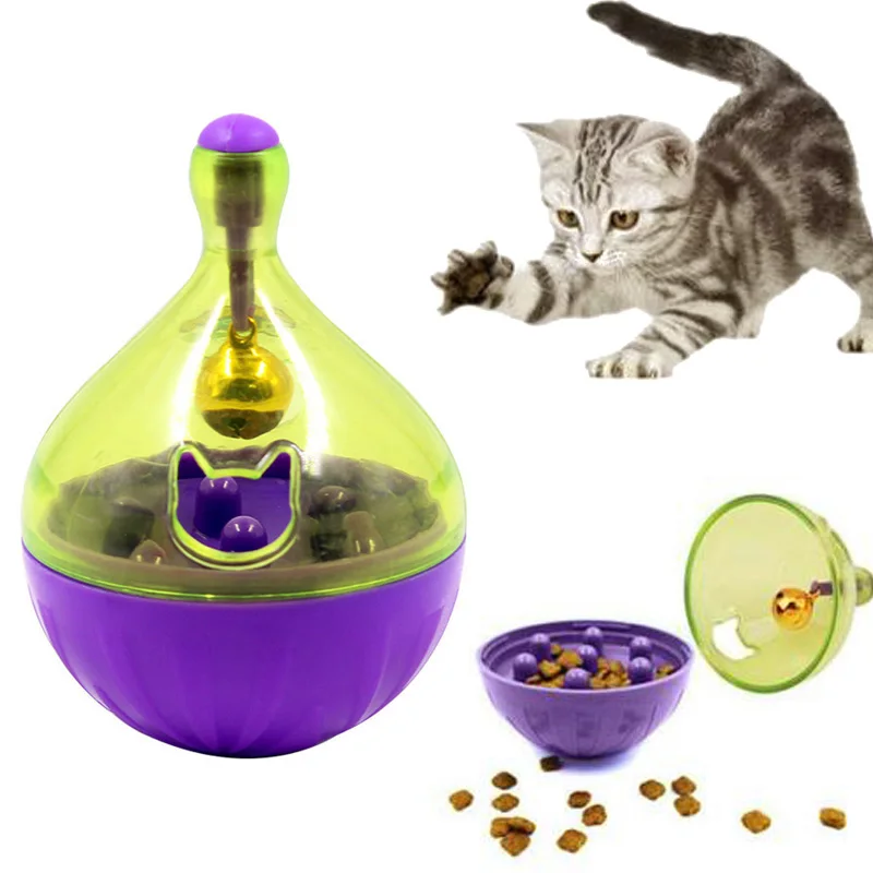 

Tumbler Bone Pet Feeding Cat Dog Leaking Device Durable Pet Feeder Trough Pet Sport ABS Pet Toys Color Random
