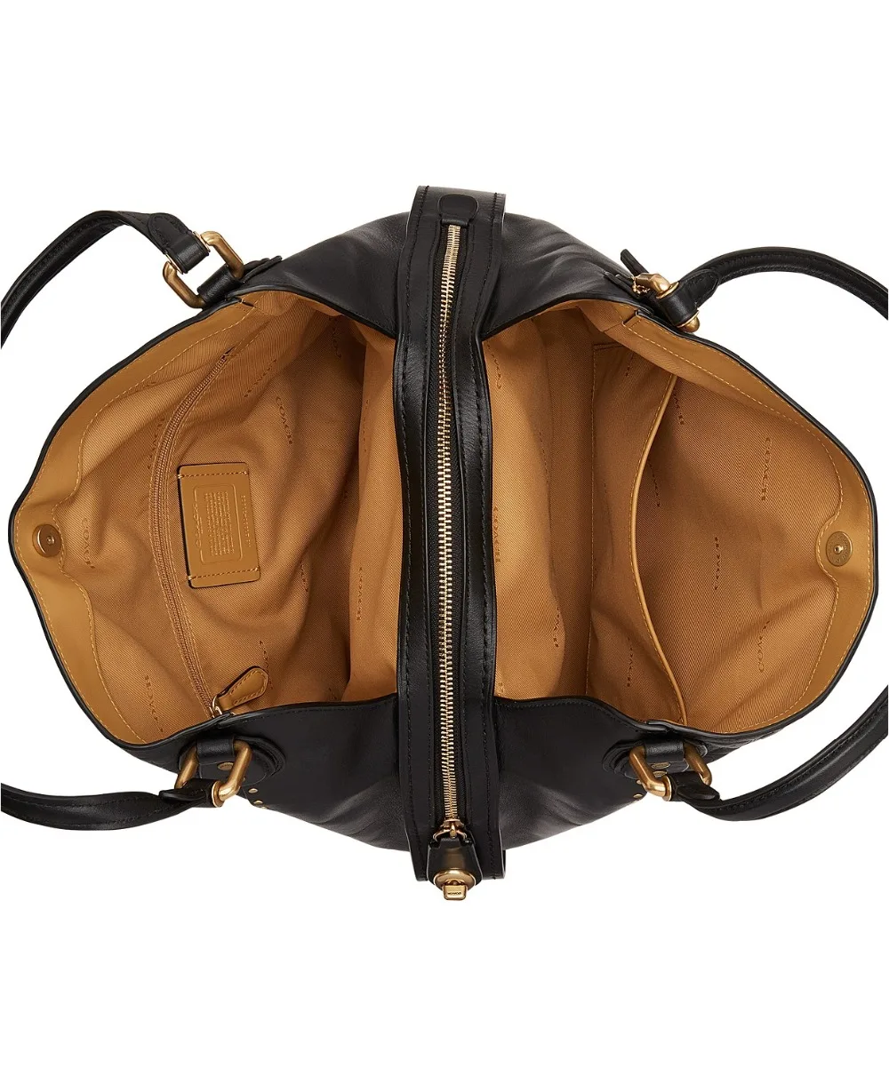 edie 31 signature embossed leather shoulder bag