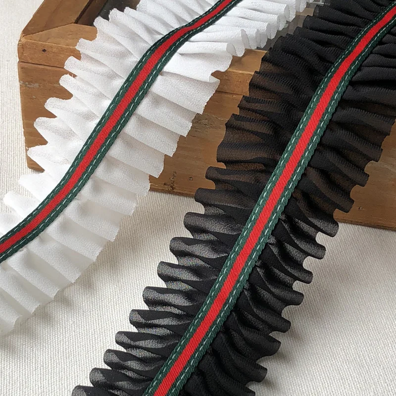 

1 Yard Popular Letter Pleated Elastic Lace Ribbon Trim Skirt Cuffs Collar Applique DIY Crafts Sewing Guipure Supplies P002