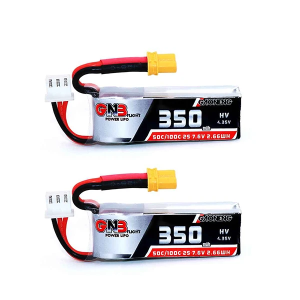 Gaoneng GNB 350mAh 2S 7,6 V HV 4,35 V 50C/100C Lipo аккумулятор XT30 разъем для Beta75X RC Дрон FPV Racing - Цвет: 2PCS 350mAH 50C 2S