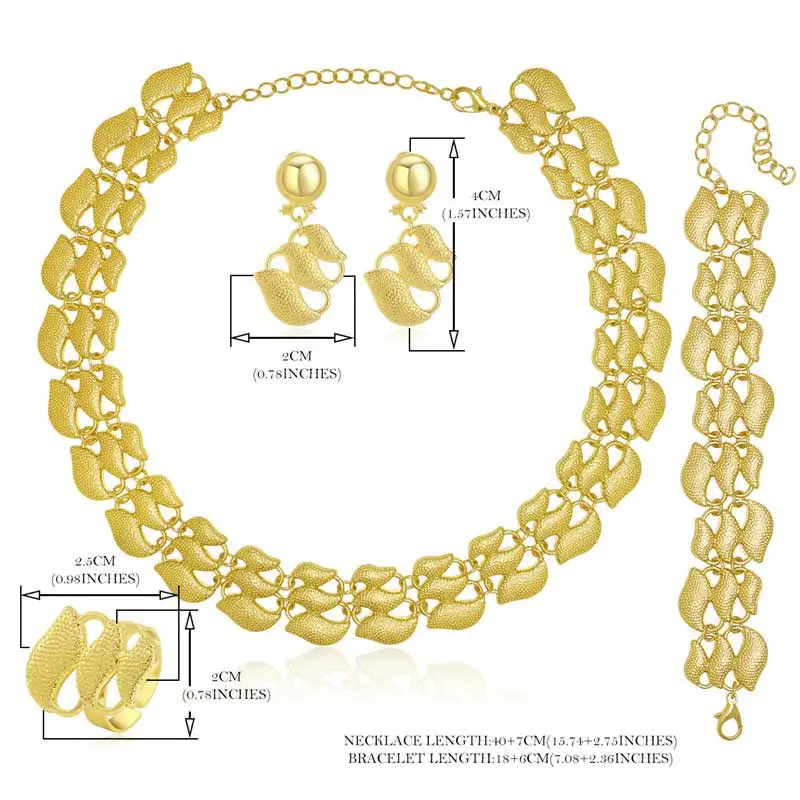 OUMEILY Fashion Dubai African Jewelry Set Nigerian Wedding Jewelry Set For Women Brides Gold Color Indian Jewellery Set - Окраска металла: W4060