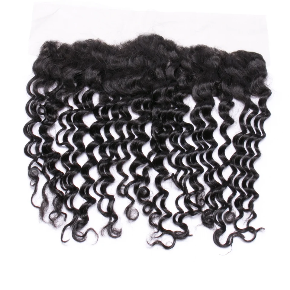 CHLOE волосы бразильский глубокая волна 3 Связки с 13*4 фронтальная Синтетическое закрытие шнурка волос часть Волосы Remy натуральный Цвет