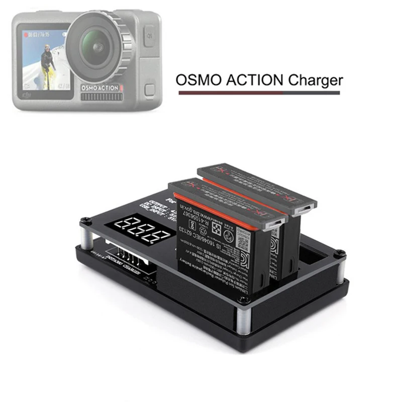 

DJI OSMO ACTION Charger 3 in 1 Charging Hub for DJI Sport Camera 1300mAh Lithium Battery Osmo Action DC USB Input Charging Kit