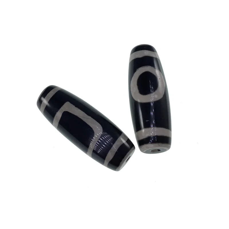 

1pc 10x40mm Natural Tibetan Dzi Agates Stone Beads Vintage Jewelry DIY Beads Black Heaven and Earth Agates Stone Beads for Men