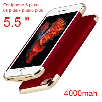 Чехол для зарядного устройства для iphone 6, 6s, 7, 8 Plus, X, XS, внешний аккумулятор, чехол, ультра тонкий внешний блок, запасное зарядное устройство, чехол для iphone 6, 6 s - Цвет: 6P 6SP 7P 8P Red