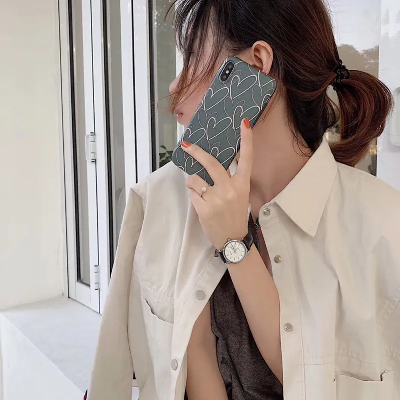 

Fashion Simple Graffiti Love heart beauty girls phone case For coque iphone 7 8 6s 6 plus case silicon for iphone cover X XR XS