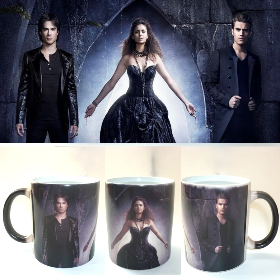 

the Vampire Diaries color changing mug Hot Cold Heat Temperature Sensitive mug Coffee Tea Mug Cup best gift for your friends