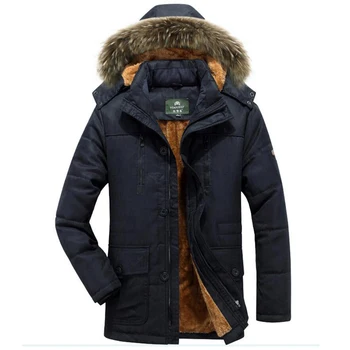 

Winter jacket men plus size Men`s Detachable Fur Hooded Coats Casual male outwear Thick long Parka Coat Warm Casual Outwear