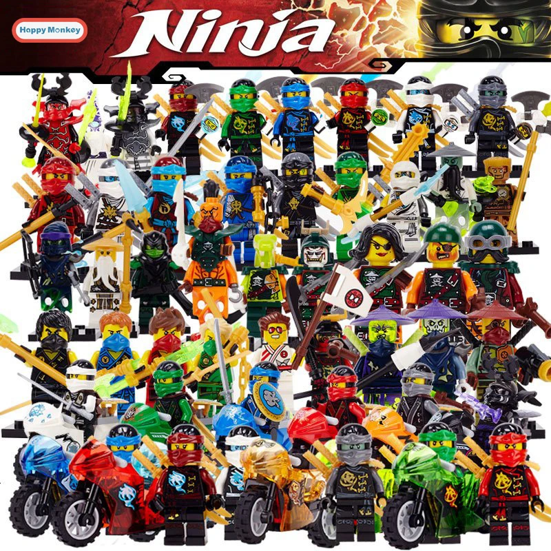 Строительные блоки с героями мультфильмов ниндзи Kai Jay Zane Cole Lloyd Carmadon Ninjago