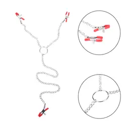 1 компл. металла груди соска регулируемый 3 зажимы цепью зажим Связывание Лидер продаж