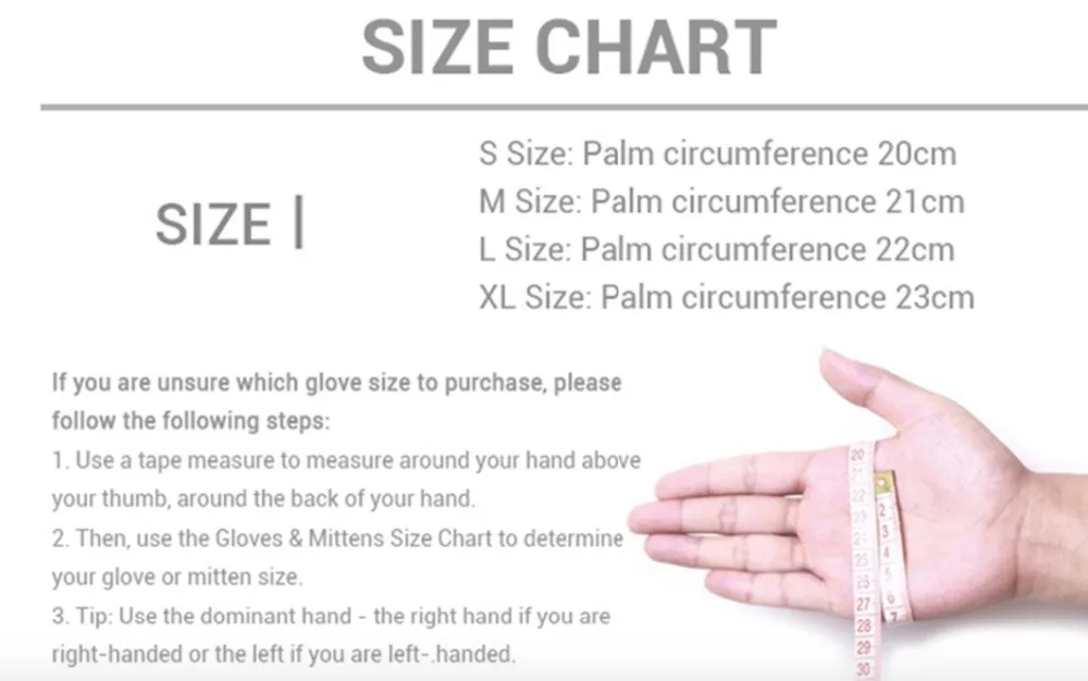 Vintage Open Knuckle Leather Driving glove  size chart