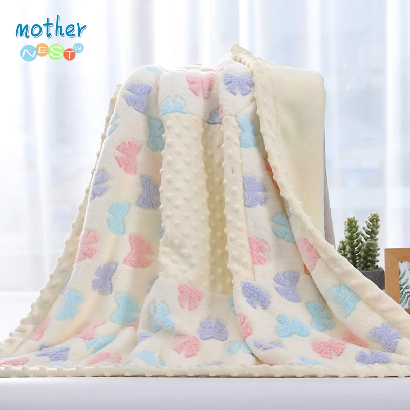 Муслиновое одеяло для мамы и ребенка, супер мягкое флисовое покрывало с розой для новорожденных, Двухслойное лоскутное утепленное покрывало, 3 цвета, 29x29in