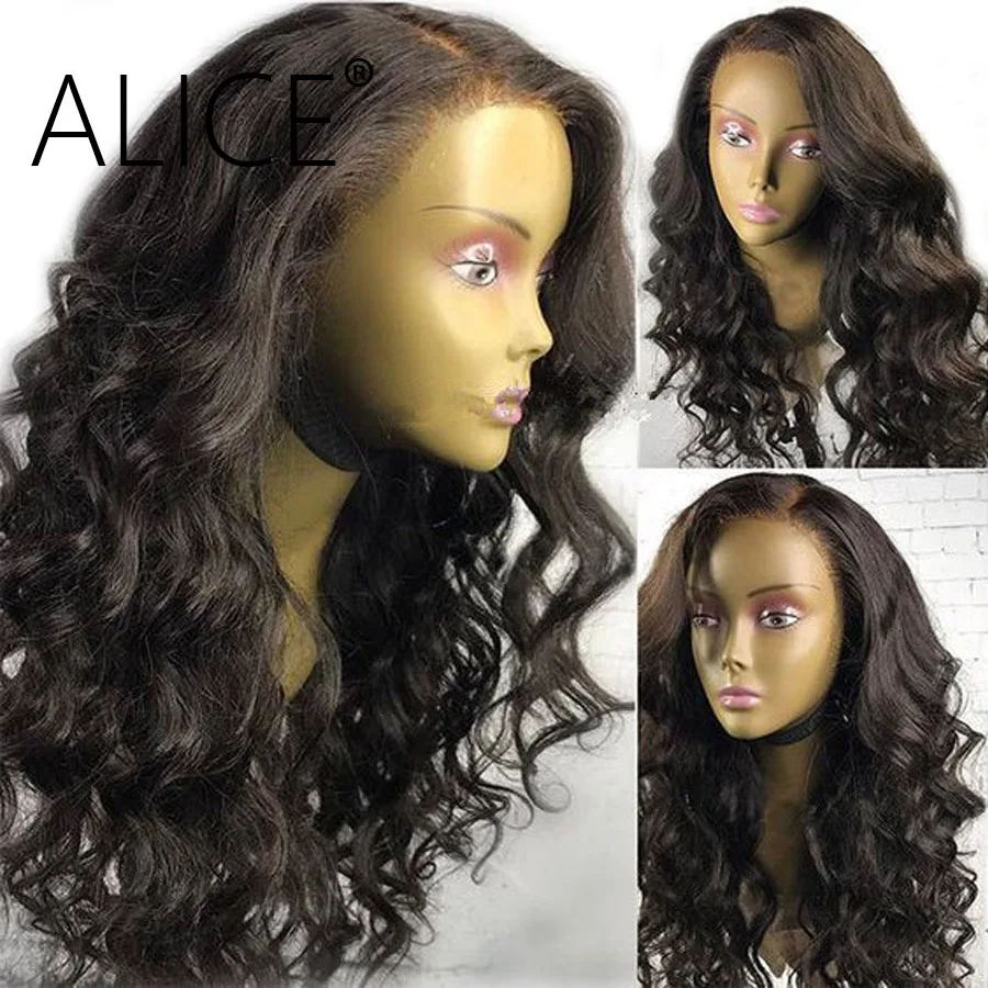 

ALICE Body Wave Wigs Pre Plucked 150% Full Lace Human Hair Wigs With Baby Hair Bleached Knots Brazilian Remy Full Lace Wigs