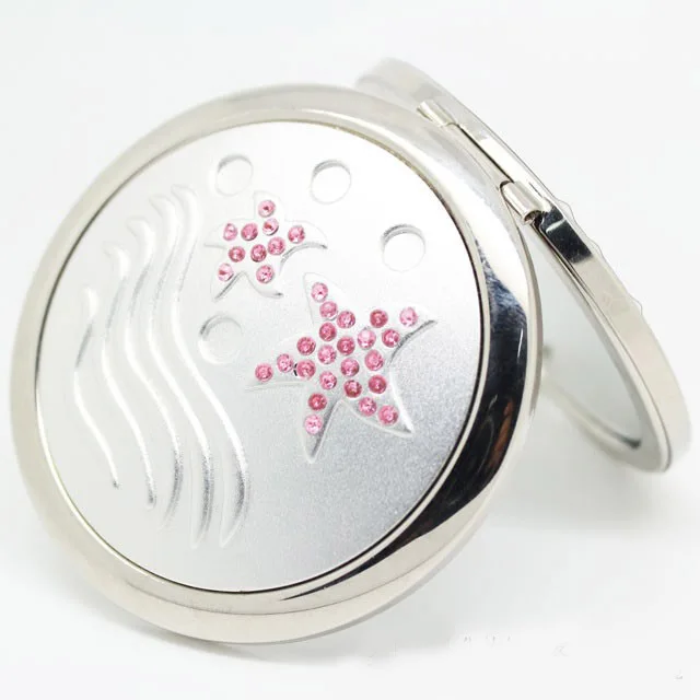 Liga de Prata Compacto do Vintage Presente de Natal para Amigos Bonito Artesanato Espelho Dobra Maquiagem Espelhos 10 Pçs - Lote Hz023 14 de Natal para Amigos 10 pçs lote HZ023