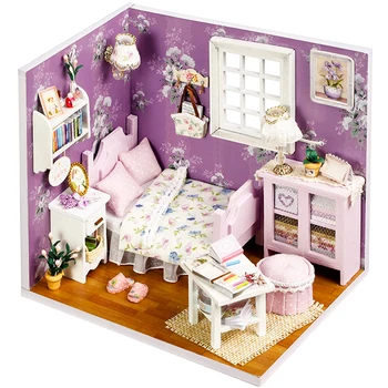 

Cutebee Doll House Furniture Miniature Dollhouse DIY Miniature House Box Theatre Toys for Children stickers DIY Dollhouse H01