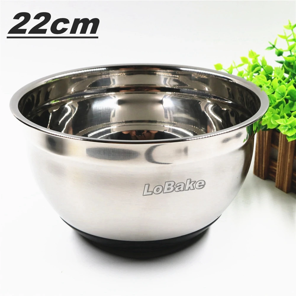 22cm thick stainless steel deep egg beating pan vegetable bowl butter