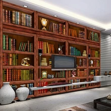 Пользовательские 3D Европейский стиль ретро деревянная книжная полка обои для стен 3D гостиная украшение на стену в спальне большая живопись Настенная ткань