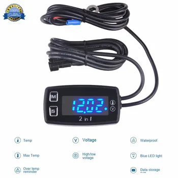 

LED Digital thermometer voltmeter temperature meter for pit bike ATV outboard glider lawn mower boat marine Runleader TM008