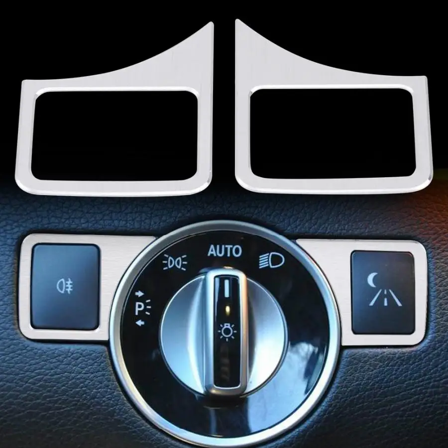 Накладка на кнопку включения фар автомобиля для Mercedes Benz A B C E GLK GL ML класс W176 W246 W204 алюминиевый сплав серебро - Название цвета: Type B