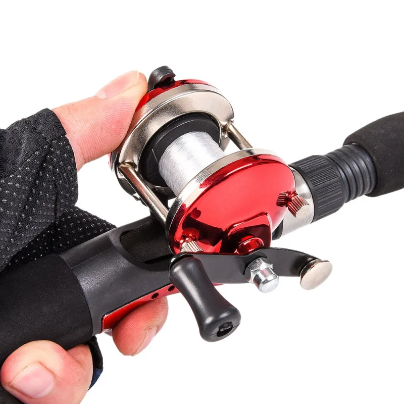 New Mini Metal Bait Casting Spinning Boat Ice Fishing Reel Fish Water Wheel Baitcast Roller Coil with 50M Wire Fishing Supplies