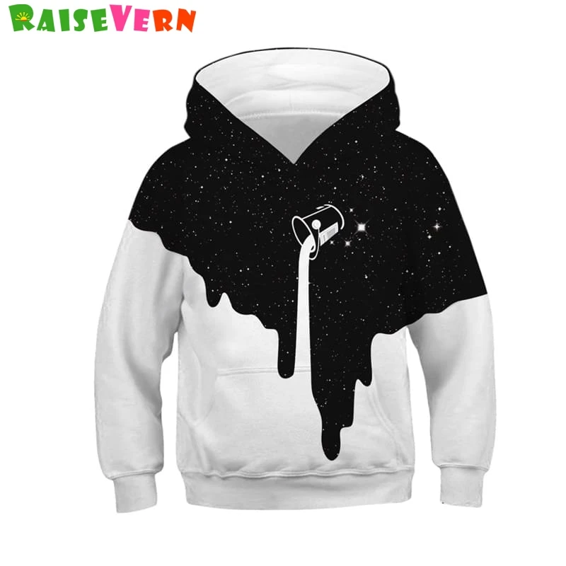  Hot 3d Print Spilled Milk Children Hoodie Boys Girls Space Galaxy Hooded Sweatshirts Unisex Long Sl