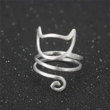925 пробы серебра обмотки кошка открытые кольца для Для женщин ручной работы, оригинальные модная одежда для девочек предотвратить аллергия стерлингового-серебро-ювелирные изделия