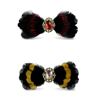 

Luxury Bowties creative Men's tie Multiuse feather diamond groom Groomsmen Bow Tie Butterfly wedding gift suits accessories