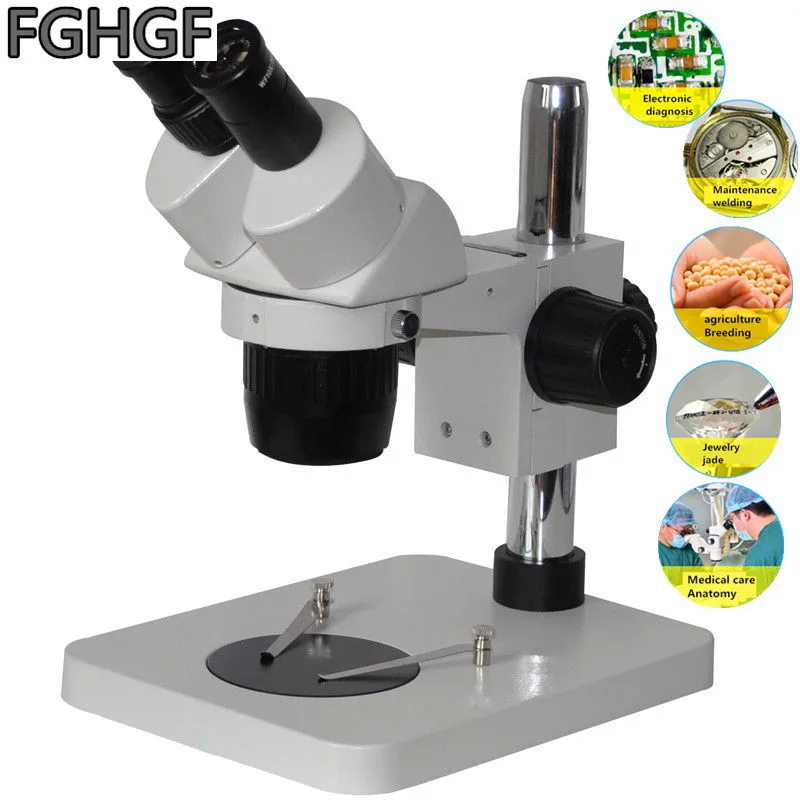

20X-40X Double Tube Dissection Microscope Antique Identification of Carving Jewelry Dimmable With LED Light Electronic Service