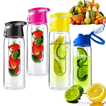 

800ml Free Fruit Infuser Juice Shaker Sports Lemon Water Bottle Tour hiking Portable Climbing Camp Bottles