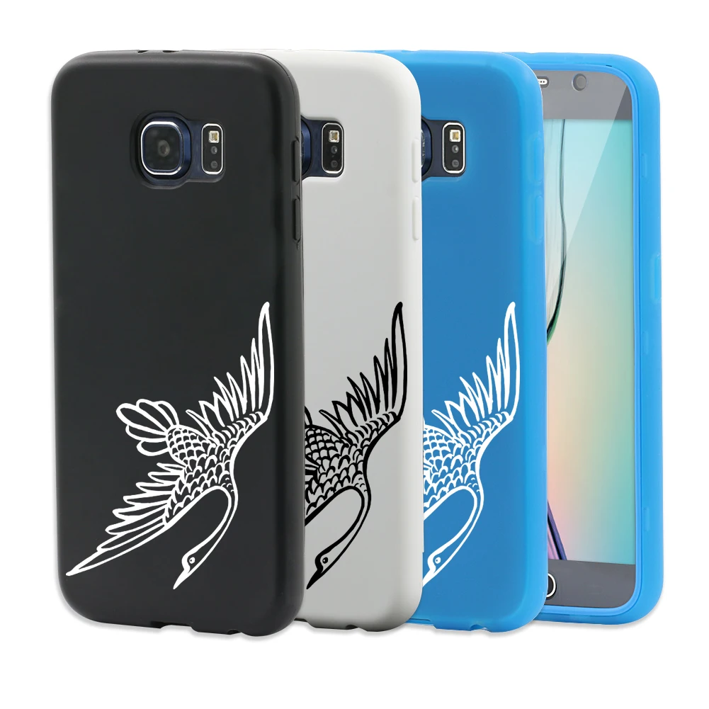 Белый журавль Сенсорный экран флип чехол для iPhone 6 S Samsung S6 S7 Edge|case for iphone|case iphone 6scase |