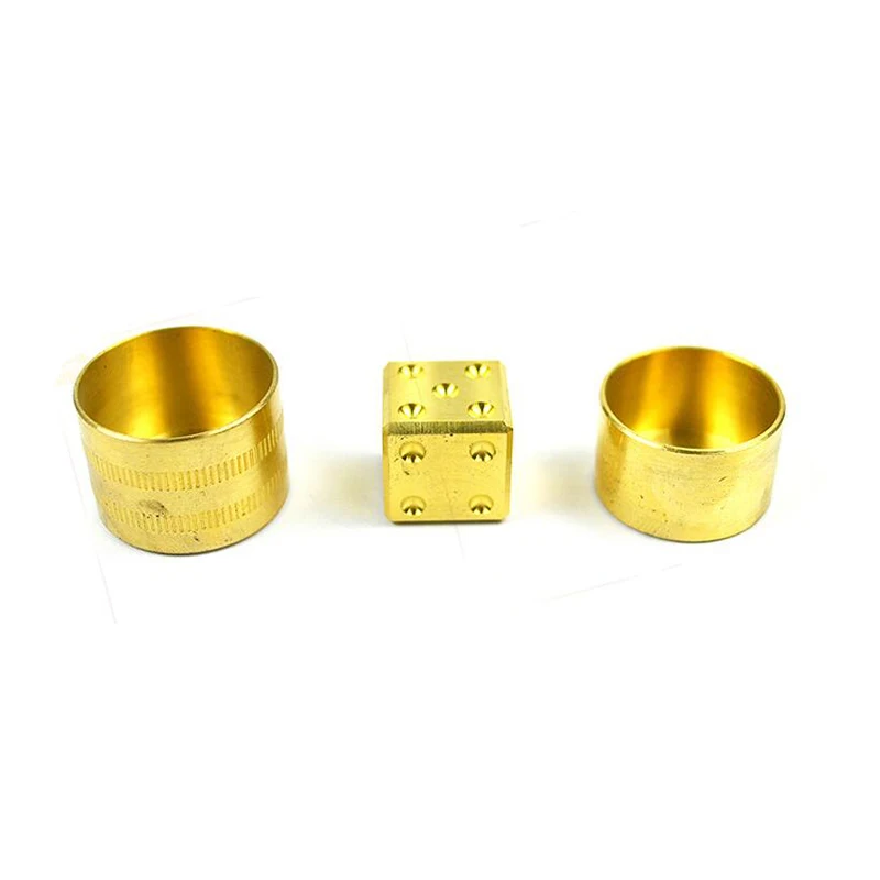 

Prediction Dice Magic Tricks Props Toys Close up Street Easy Doing Copper Metal