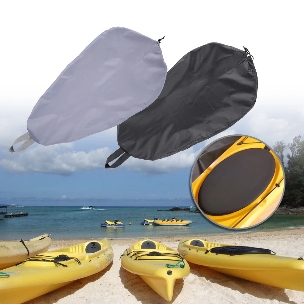 

5 Size Breathable UV50 Kayak Cockpit Cover Kayak Cover Seal Cockpit Protector Adjustable Cover Shield for Kayak Canoe Black/Grey