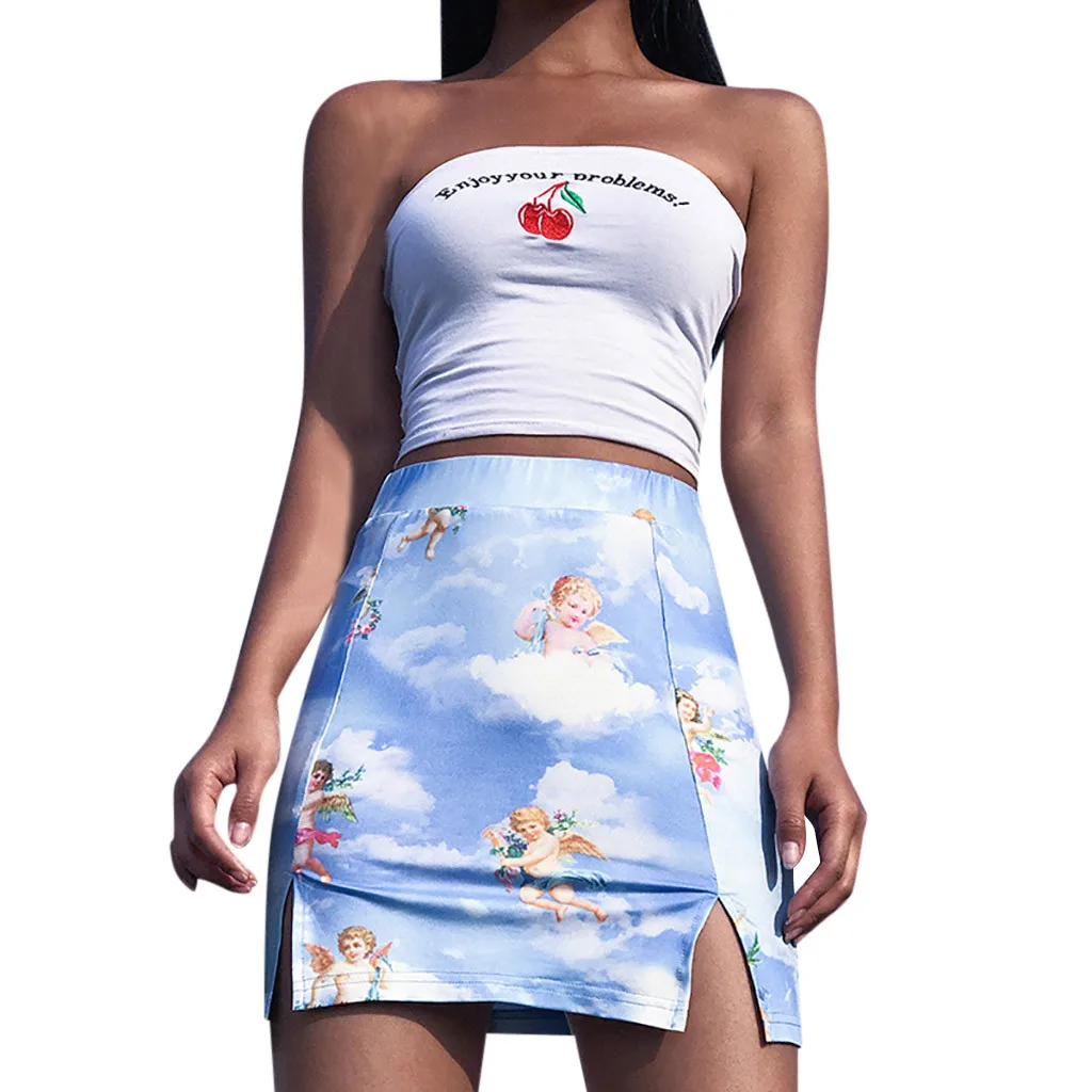 

Faldas Mujer Moda 2019 Women Fashion Print Mini Pencil Skirt Hip Slim Sexy Short Skirt Jupe Femme